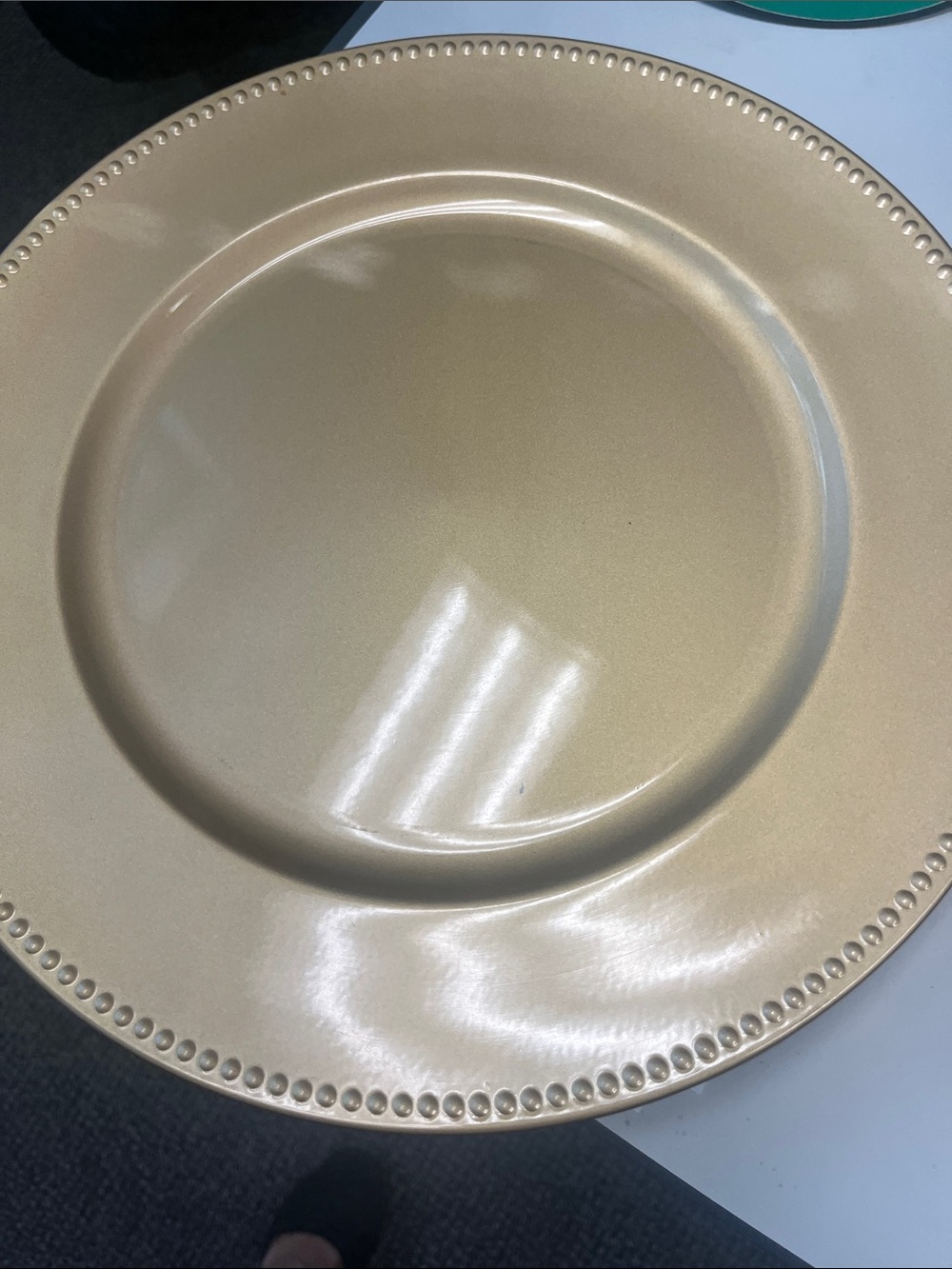Set of 8 gold charger plates